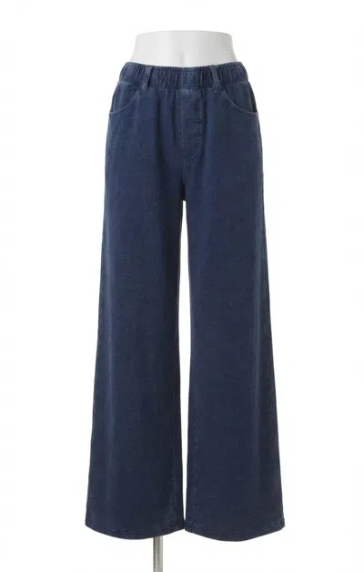 Z Supply Entourage Knit Denim Pant In Indigo In Blue
