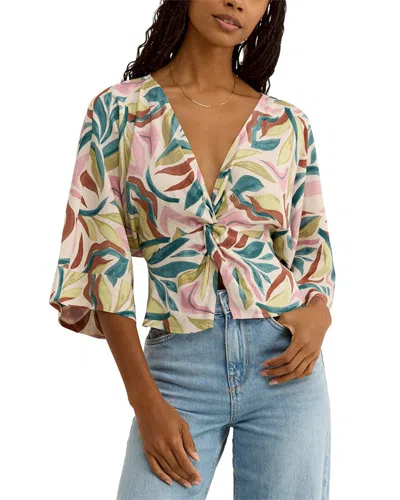 Z Supply Enya Safari Linen-blend Top In Neutral