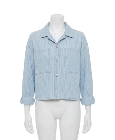 Z Supply Erin Railroad Jacket In Seaboard Stripe In Blue