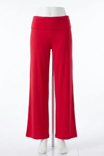 Z Supply Essential Fold Over Pant In Kiss Me Red