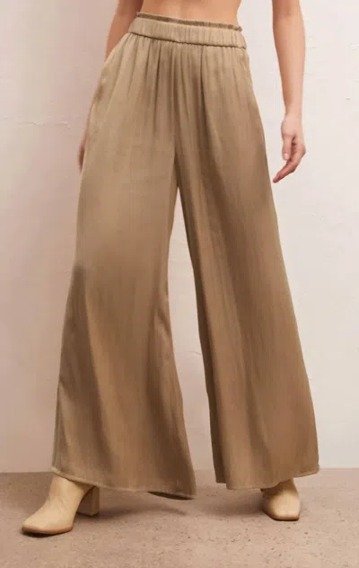 Z Supply Estate Lux Sheen Pant In Rattan In Brown