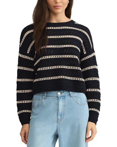 Z Supply Estero Stripe Sweater In Black