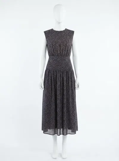 Z Supply Etta Aspen Floral Midi Dress In Java In Black