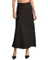 Z Supply Europa Poly Sheen Skirt In Black