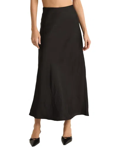 Z Supply Europa Poly Sheen Skirt In Black