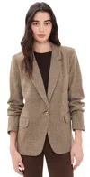 Z Supply Evan Check Blazer Dark Chocolate In Dark Chocolate