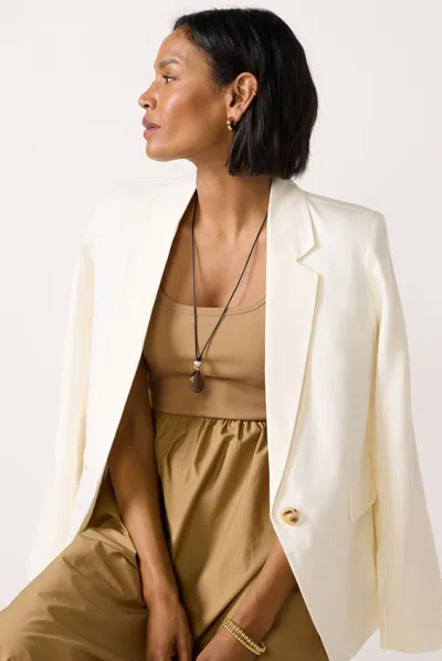Z Supply Evan Linen Blazer In Neutral