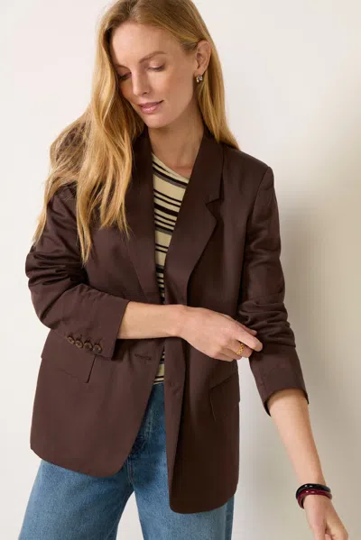 Z Supply Evan Twill Blazer In Burgundy