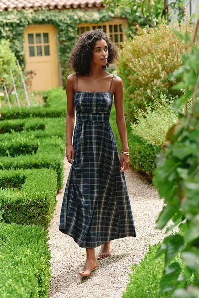 Z Supply Evermore Plaid Midi Dress In Blue