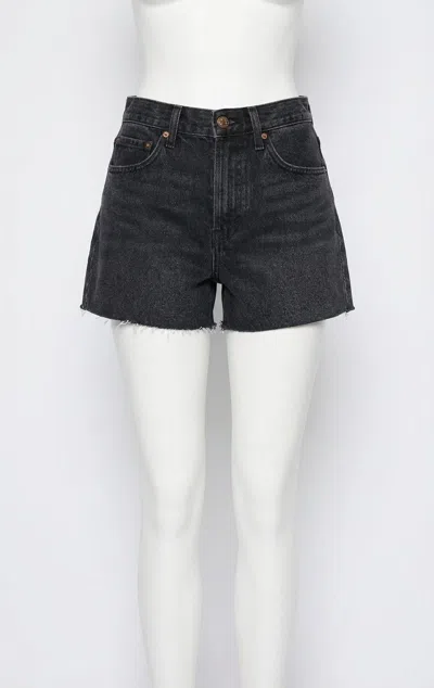 Z Supply Everyday Hi-rise Denim Shorts In Black