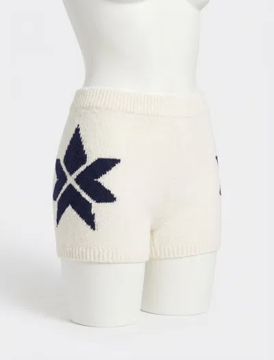 Z Supply Fairisle Plush Short In Vanilla Ice In White