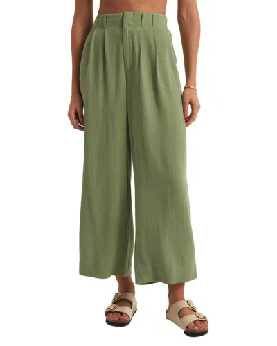 Z Supply Farah Linen-blend Pant In Green
