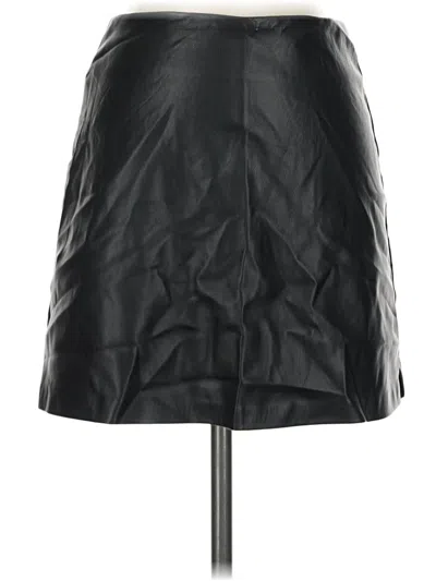 Pre-owned Z Supply Faux Leather Skirt In Black
