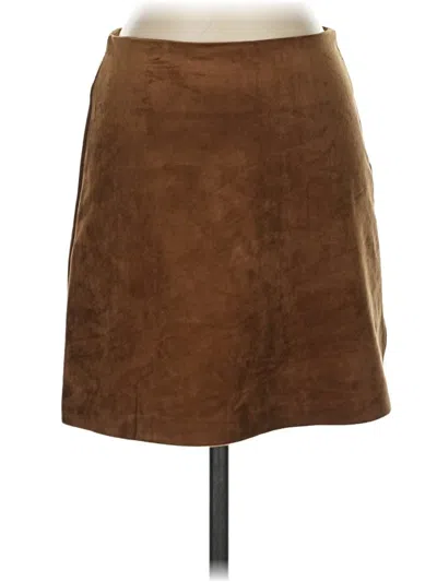 Pre-owned Z Supply Faux Leather Skirt In Brown