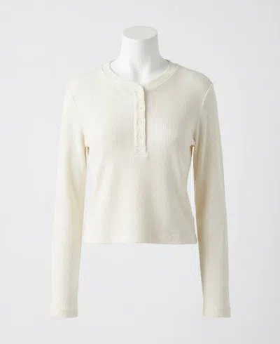 Z Supply Ferris Henley Striped Top In Cloud In Neutral