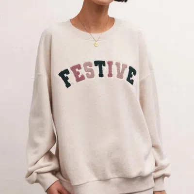 Z Supply Festive Sweatshirt In Neutral