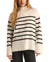 Z Supply Fin Stripe Sweater In White