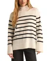 Z Supply Fin Stripe Sweater In White