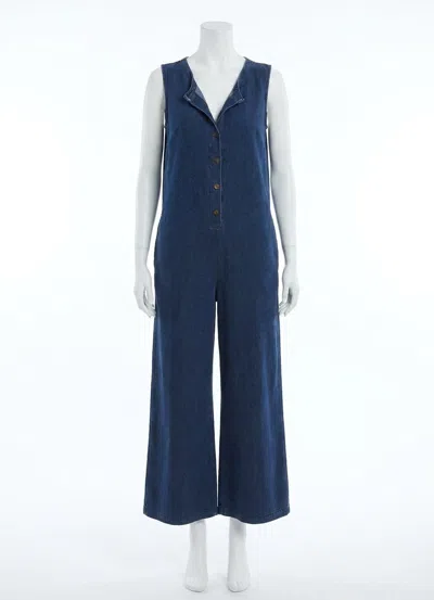 Z Supply Fiona Jersey Denim Jumpsuit In Indigo In Blue