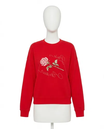 Z Supply First Date Sweatshirt In Kiss Me Red In Multi