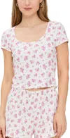 Z Supply Flower Market Ditsy Tee Bone In Bone