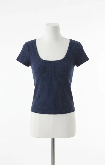 Z Supply Flower Market Rib Tee In Eclipse In Blue