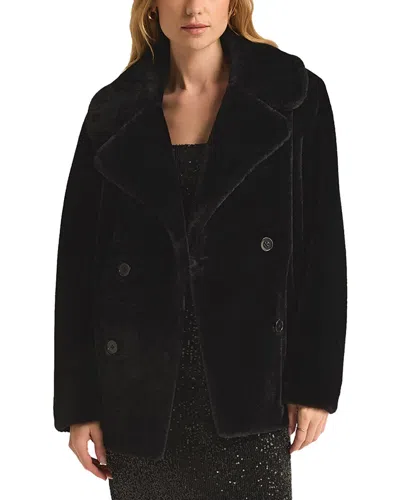 Z Supply Gem Double Breasted Coat In Black
