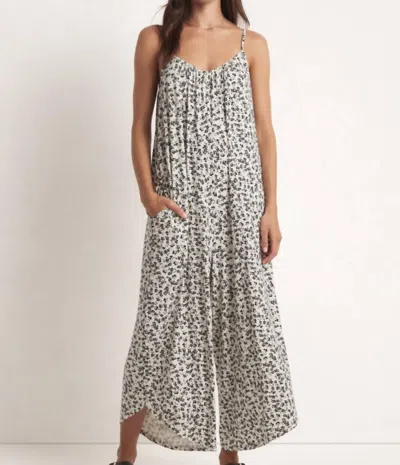 Z Supply Gia Ditsy Jumpsuit In Black Floral In Neutral