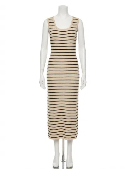 Z Supply Gisele Stripe Midi Dress In Sandshell In Neutral