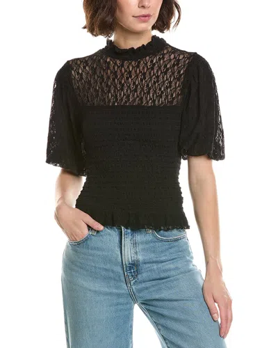 Z Supply Glimpse Lace Top In Black