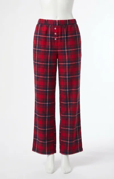 Z Supply Hangout Plaid Pant In Red And Navy