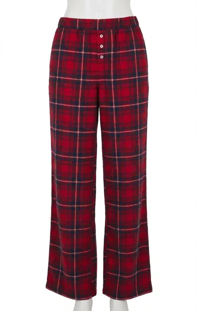 Z Supply Hangout Plaid Pants In Haute Red In Multi