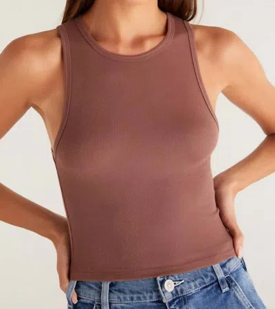 Z Supply Hannah Cropped Rib Tank Top In Whipped Mocha In Multi