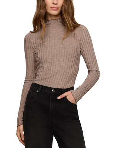 Z Supply Hattie Ribbed Mock Neck Top In Gray