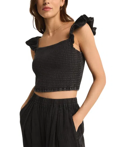 Z Supply Hera Gauze Top In Black