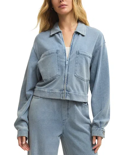 Z Supply Heritage Knit Denim Jacket In White