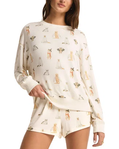 Z Supply Hey Boo Dog Ls Top In Neutral