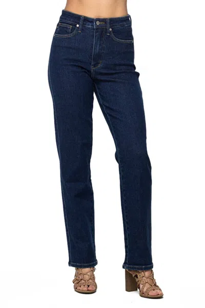 Z Supply High Waisted Tummy Control Straight Leg Jean In Blue
