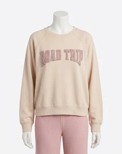 Z Supply Howdy Road Trip Sweatshirt In Crystal In Brown