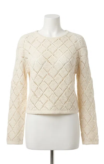 Z Supply Hullen Crochet Sweater In Cloud In Grey