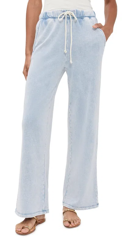 Z Supply Hunter Knit Denim Pants Washed Indigo In Blue