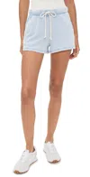Z Supply Hunter Knit Denim Shorts Washed Indigo In Blue
