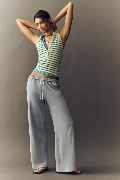 Z Supply Hunter Knit Drawstring Pants In Blue