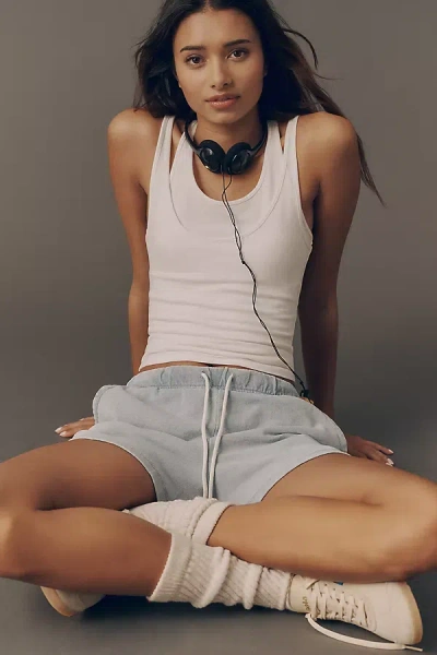 Z Supply Hunter Knit Shorts In Blue