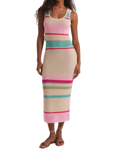 Z Supply Ibiza Stripe Dress Natural In White