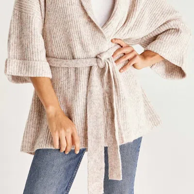 Z Supply Isla Kimono Cardigan In Pink Heather