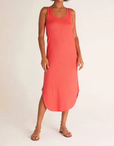 Z Supply Jaslyn Rib Hacci Dress In Coral Red In Pink