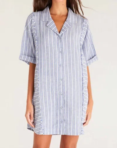 Z Supply Jayden Striped Dress In Marina Blue In Multi
