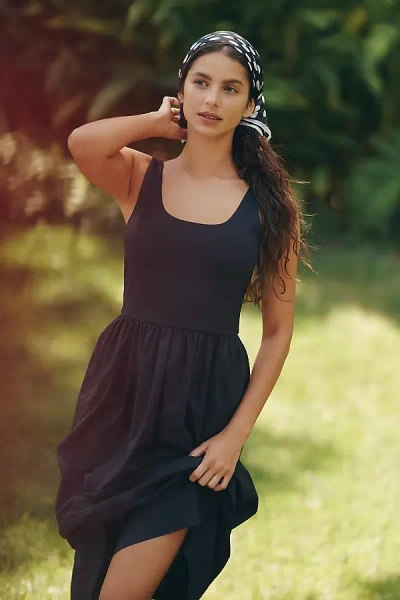 Z Supply Johanna 100% Cotton Midi Dress In Black