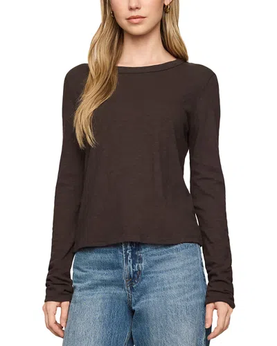 Z Supply Junie Cotton Long Sleeve Tee In Brown
